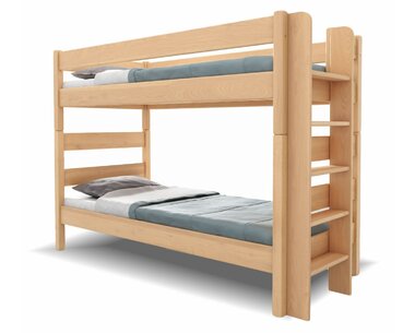 Poschoďová postel JUNIOR 3, PRAVÁ , masiv buk   