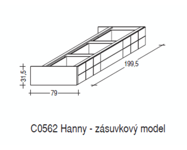 Rohová postel z masivu s úložným prostorem HANNY II. 90x200, smrk - bílá - pohled č. 4