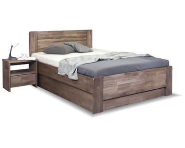 Postel s úložným prostorem ARION 2, 140x200, masiv buk - pohled č. 1