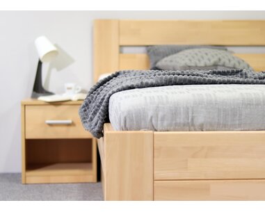 Zvýšená postel jednolůžko s úložným prostorem Trinity, 90x220, masiv buk - pohled č. 4