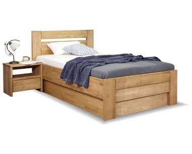 Zvýšená postel s úložným prostorem Orfeus, masiv buk, 120x200 - pohled č. 1