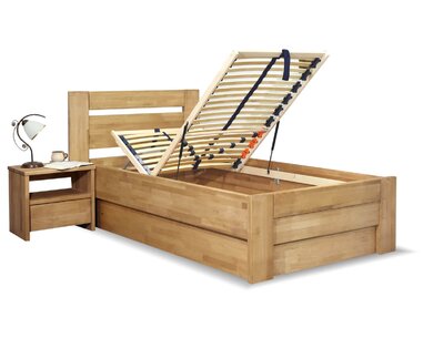 Zvýšená postel s úložným prostorem Orfeus, masiv buk, 120x200 - pohled č. 2