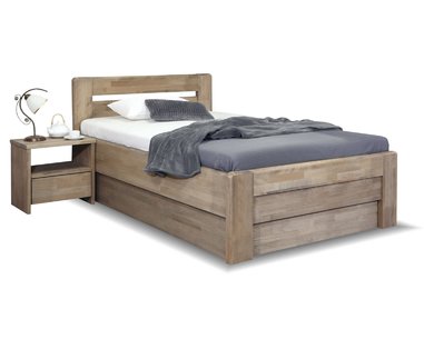 Zvýšená postel s úložným prostorem Primátor, masiv buk, 120x200 - pohled č. 1