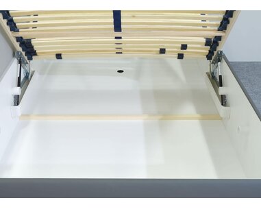 Zvýšená čalouněná postel s úložným prostorem Lyoneta, 120x200, tmavě šedá - pohled č. 4