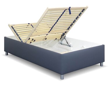 Zvýšená válenda s úložným prostorem Roneta, 120x200, tmavě šedá - pohled č. 2
