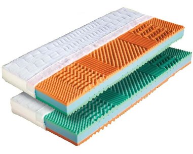 Středně tvrdá matrace MALAGA 1+1 Zdarma, 19cm, 100x200cm, 130kg, studená BIO + líná pěna - pohled č. 1
