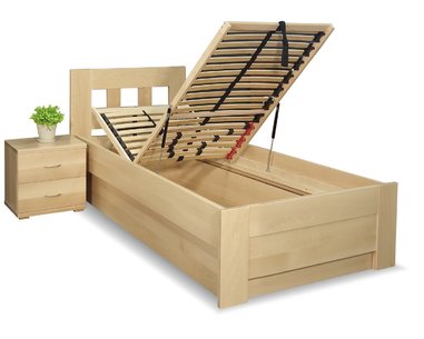 Zvýšená postel s úložným prostorem Rocco, 90x200, 80x200, masiv buk - pohled č. 1