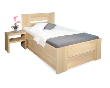 Zvýšená postel s úložným prostorem Matěj, 80x200, 90x200, masiv buk - pohled č. 2
