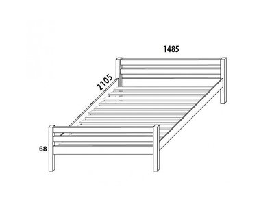 Dětská postel DOMINO 140x200cm, D901/BC, masiv buk - pohled č. 1
