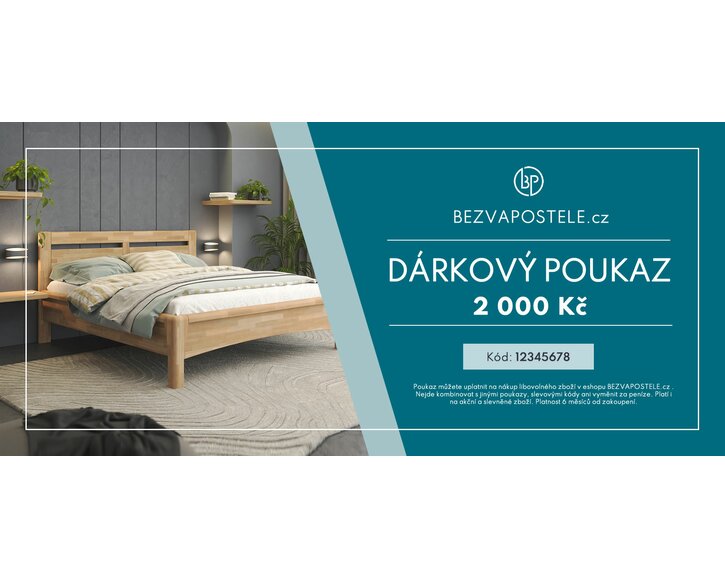 Elektronický dárkový poukaz BEZVAPOSTELE v hodnotě 2 000 Kč - pohled č. 1