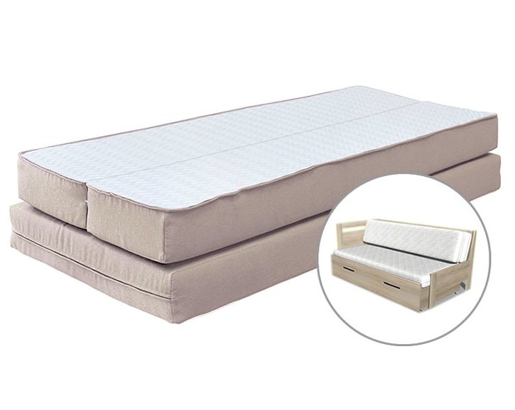 Tvrdší čalouněná matrace REMIRA - sada k rozkládací posteli, 14cm, 80x200cm, 2x40x200cm (půlená), 120kg - pohled č. 1
