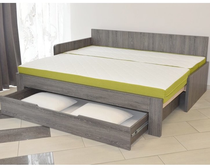 Tvrdší čalouněná matrace REMIRA - sada k rozkládací posteli, 14cm, 80x200cm, 2x40x200cm (půlená), 120kg - pohled č. 2